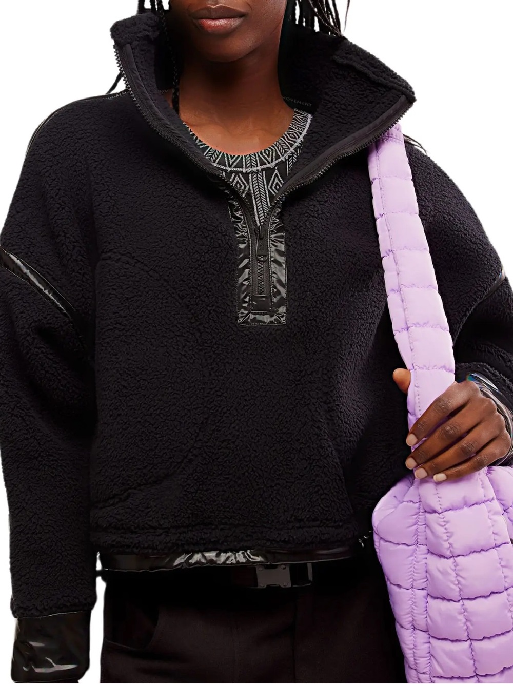 FP Movement Mountain High Shine Half Zip - Black
